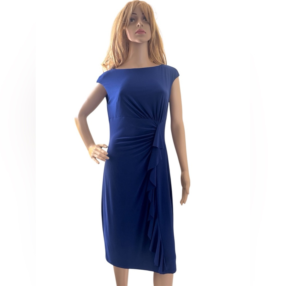Lauren Ralph Lauren Rushed Side Drape  Dress